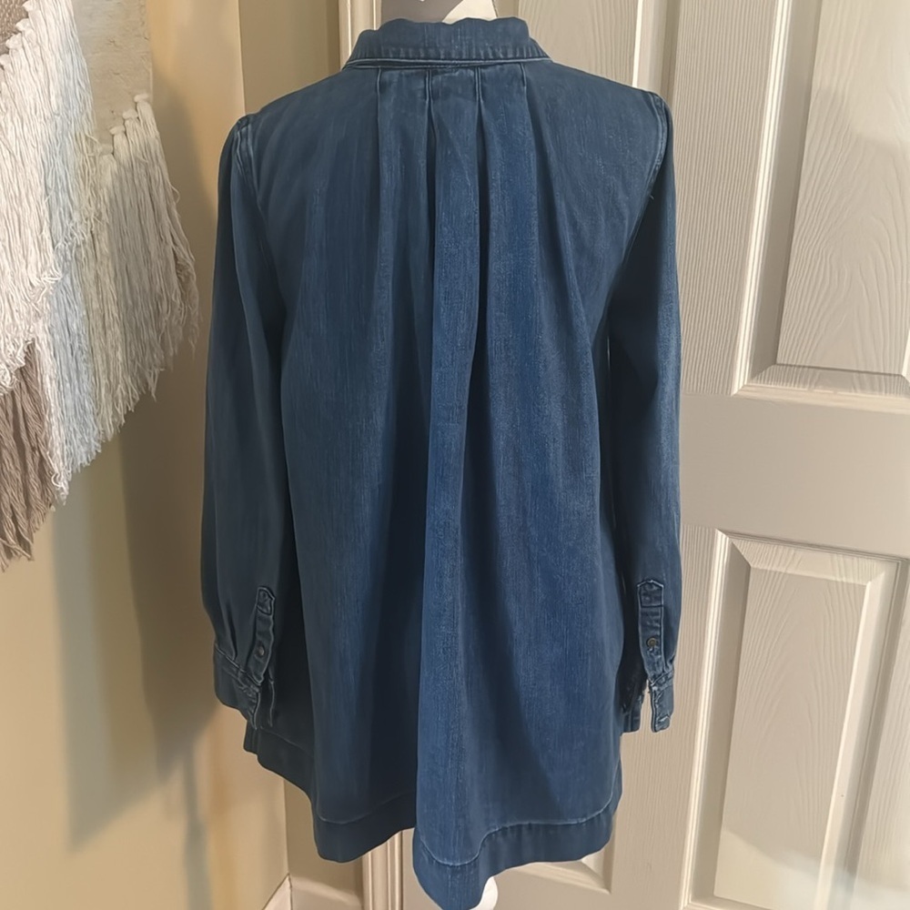 Free People Baby Blues Denim Tunic - Size Small Petite - Picture 6 of 10